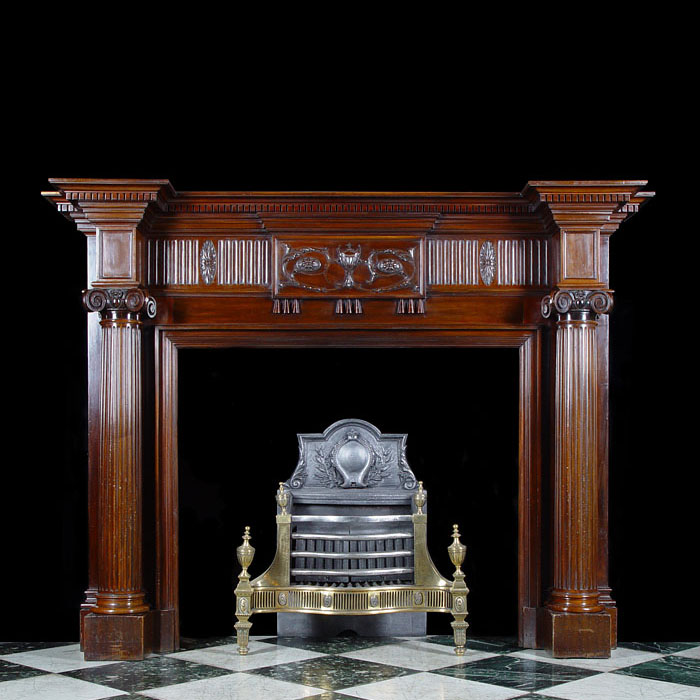 A Mahogany Georgian Adam Style Fireplace


