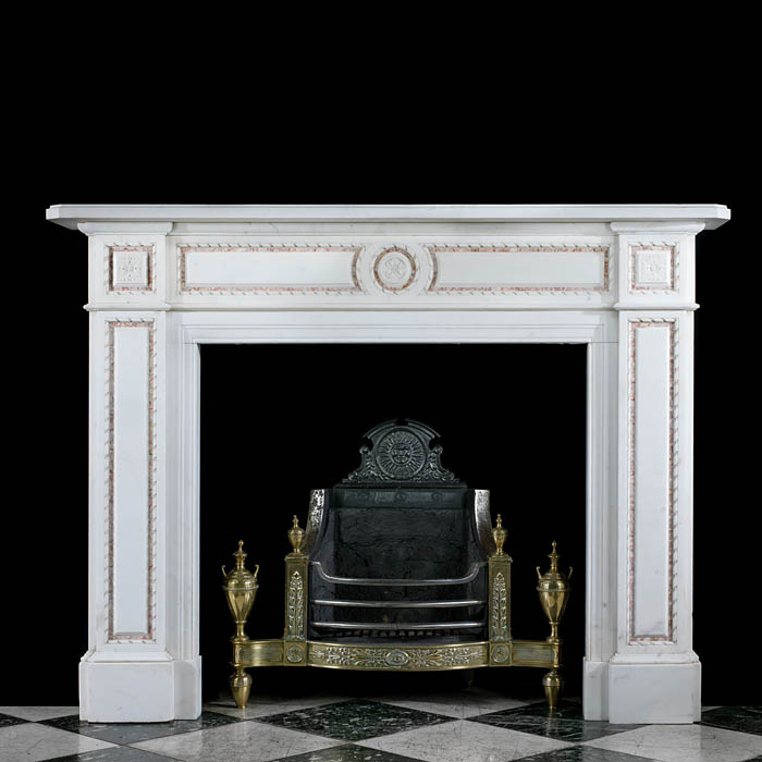 A Regency Style Statuary Marble Fireplace
