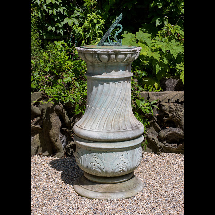 An English Regency Statuary Marble sundial and pedestal in the Baroque manner 
