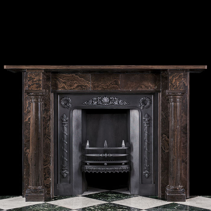 An Antique Regency full round columned chimneypiece 