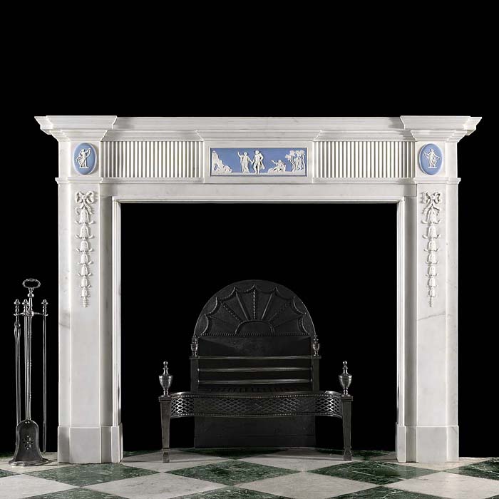 A Statuary Marble Georgian Style Fireplace
