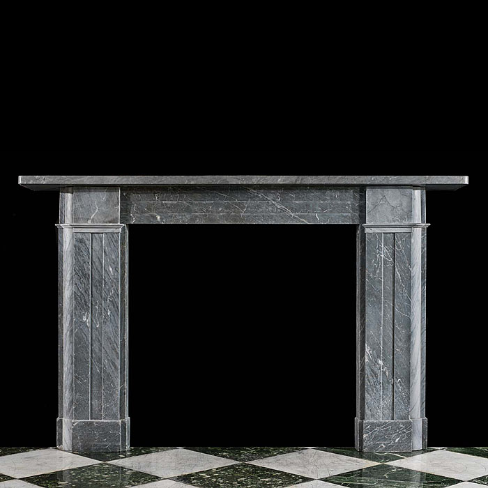 An Italian Bardiglio Marble Fireplace

