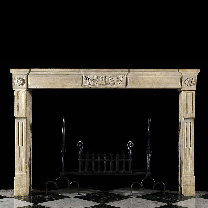 A Louis XVI Antique Limestone Chmneypiece
