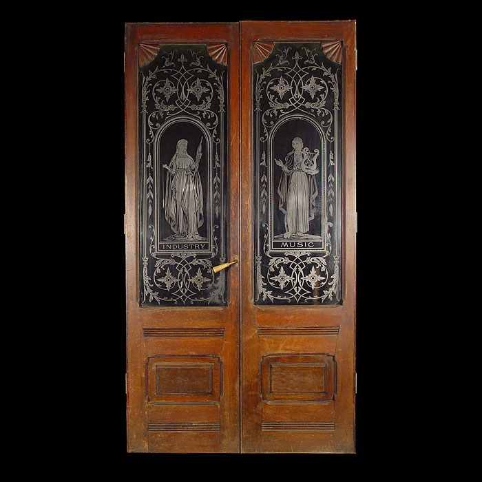 A pair of antique Victorian oak doors    