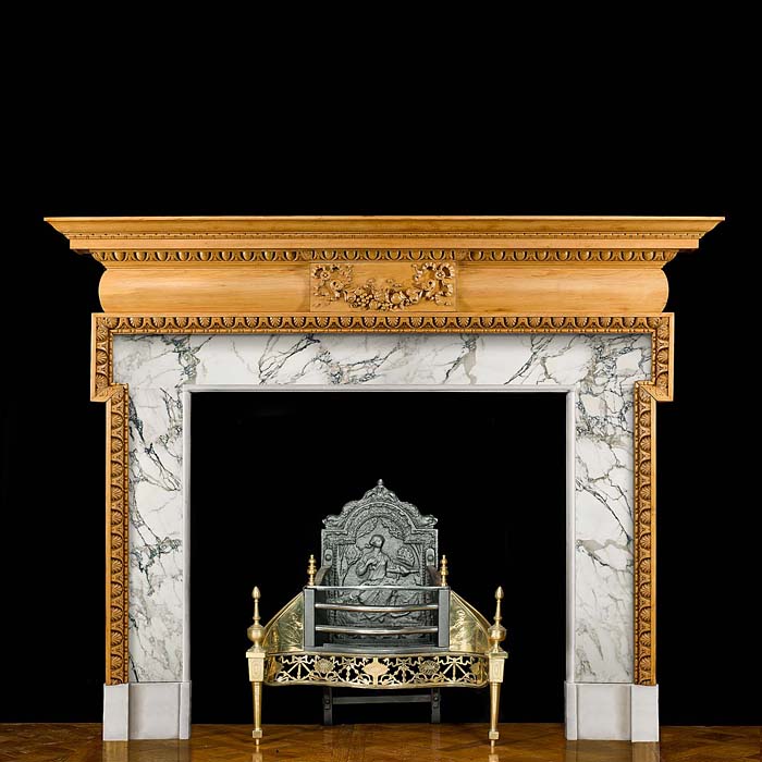 A Late Georgian Style Pine Chimneypiece 
