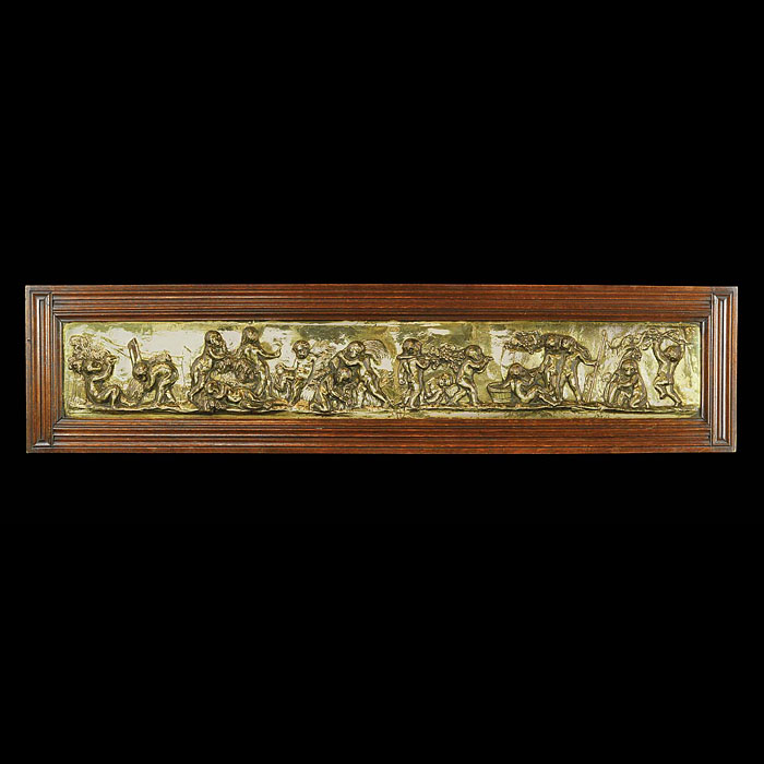 A Large Brass Bachanalian Themed Panel
