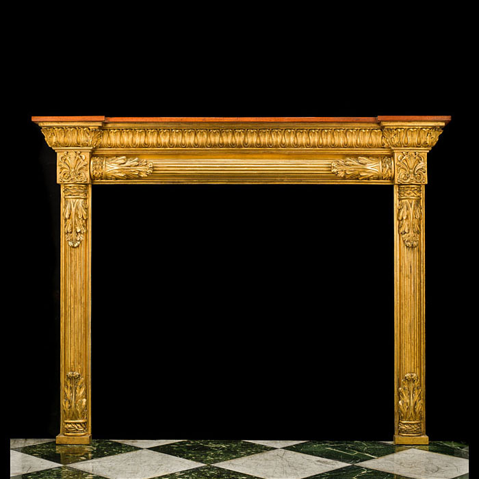 A Regency Pine & Giltwood Fire Surround