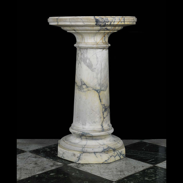  Antique White Marble Neo Classical Cylindrical Plinth with rotating top
