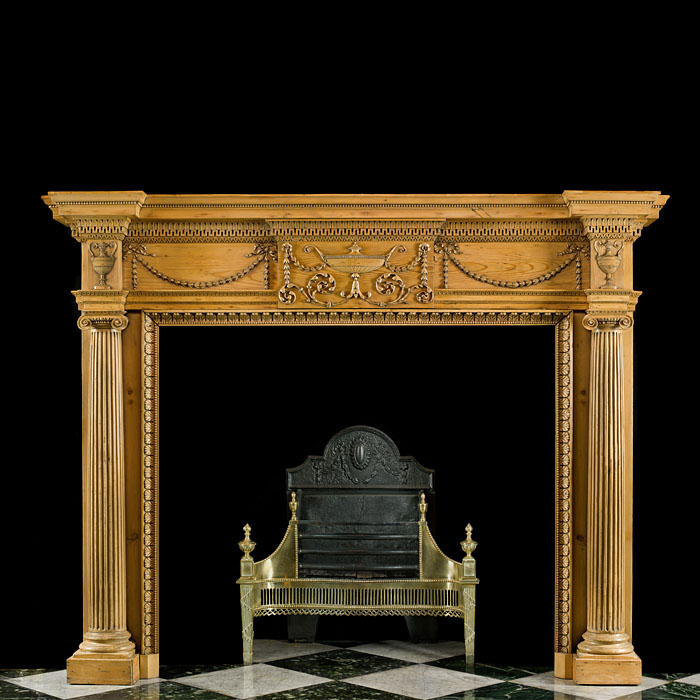 A Neoclassical Style Pine Chimneypiece 
