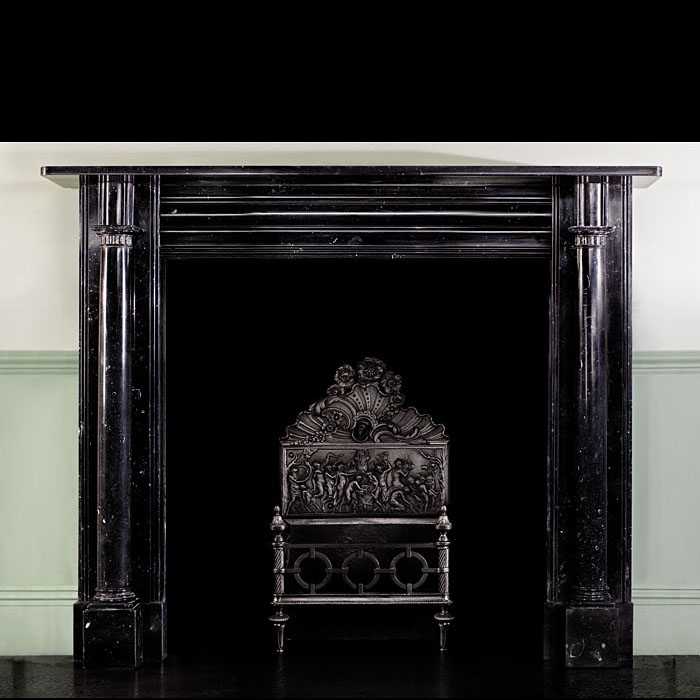 A Kilkenny Black Fossil Marble Fireplace