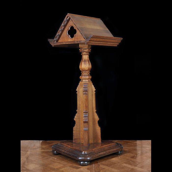 An Edwardian Neo Gothic Oak Lectern 