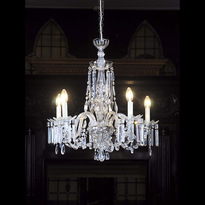  A cut glass Neoclassical style antique chandelier   