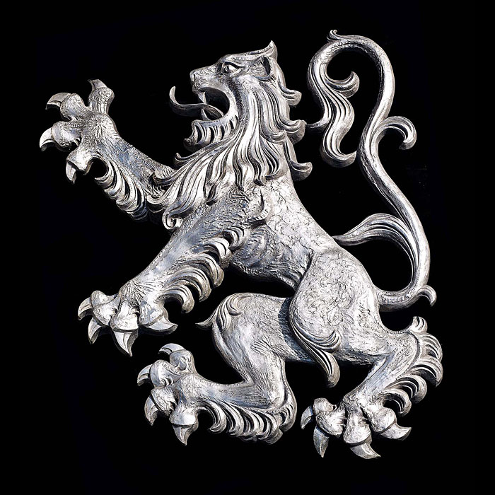 A large 1930's Aluminium Lion Rampant 