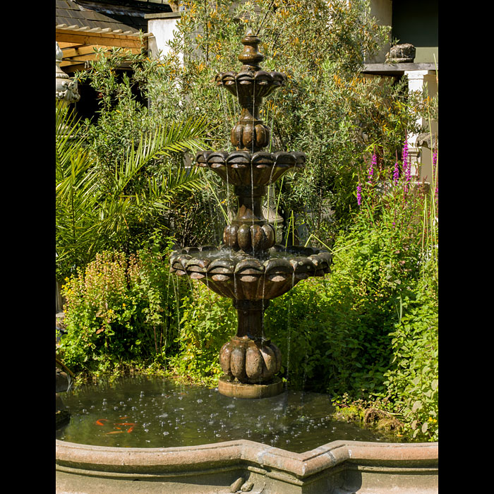 A French Baroque Red Sandstone Fountain