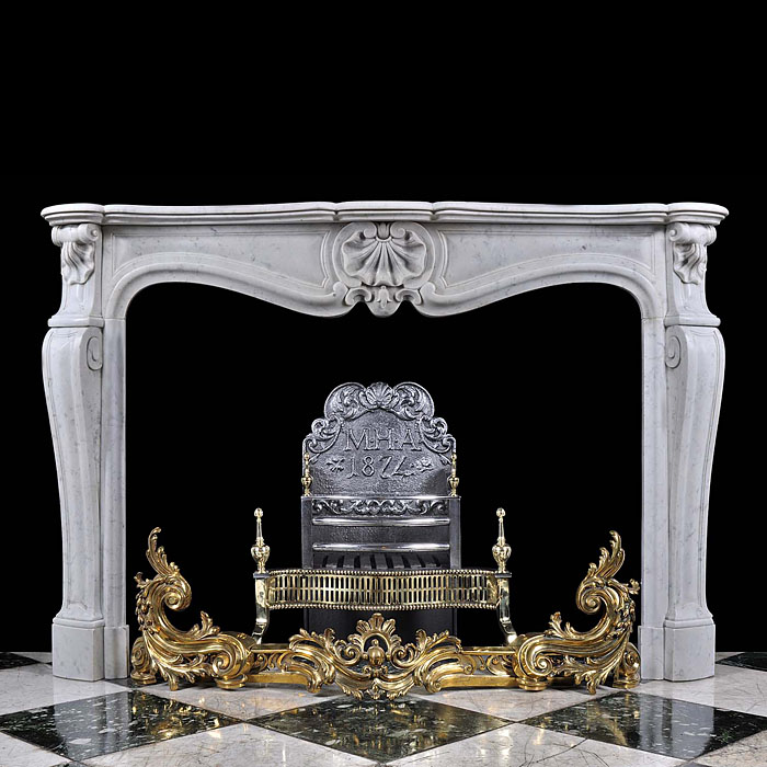 Carrara Marble Louis XV Style Fireplace