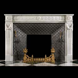 A Statuary Marble French Fireplace Surround