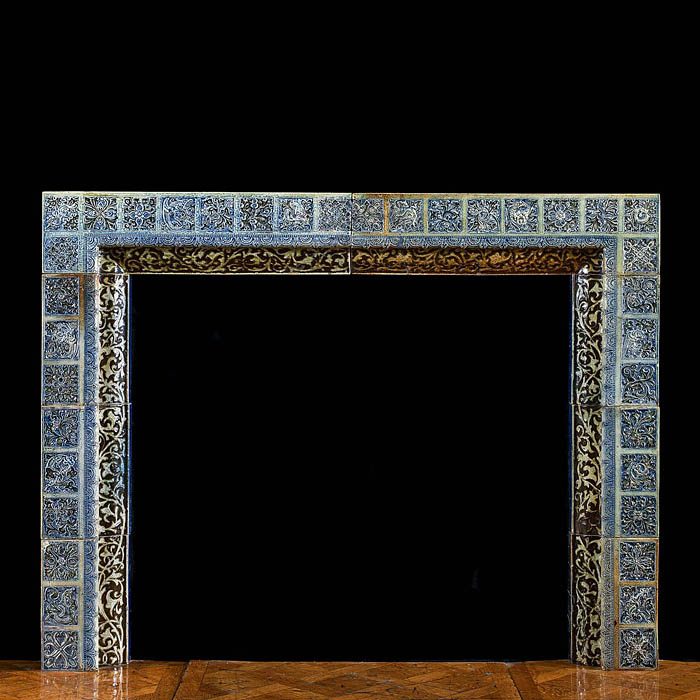 A Rare Martinware Ceramic Fireplace Surround