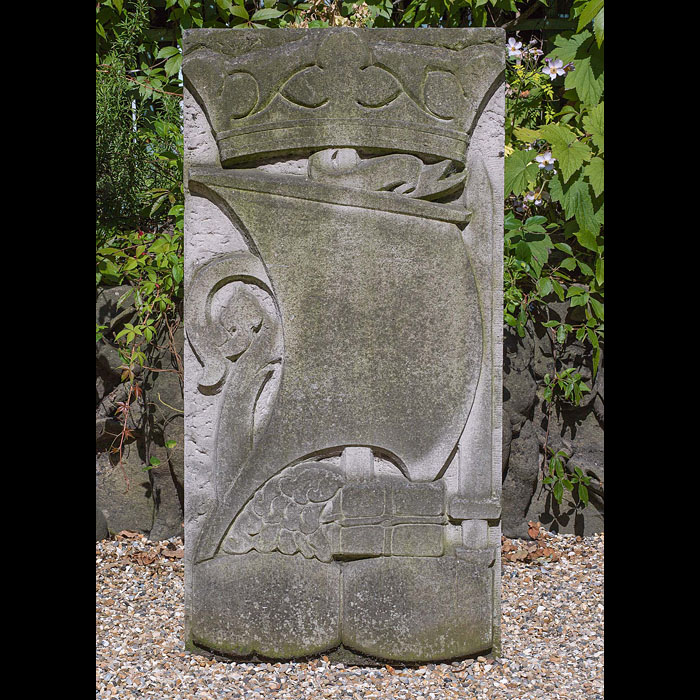 A Portland Stone Viking Galleon Wall Plaque