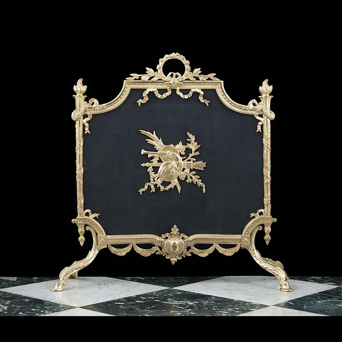  Bagpipes and trumpets Rococo Revival Fire Screen   