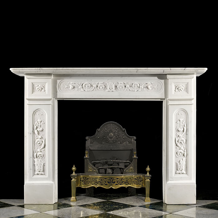 A Fine Victorian Statuary Marble Fireplace