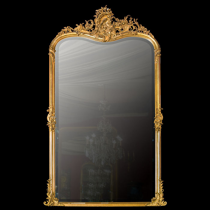 A Rococo Style Giltwood Overmantel Mirror