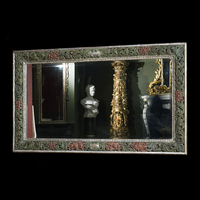 An Carved & Painted Spanish Wall Mirror