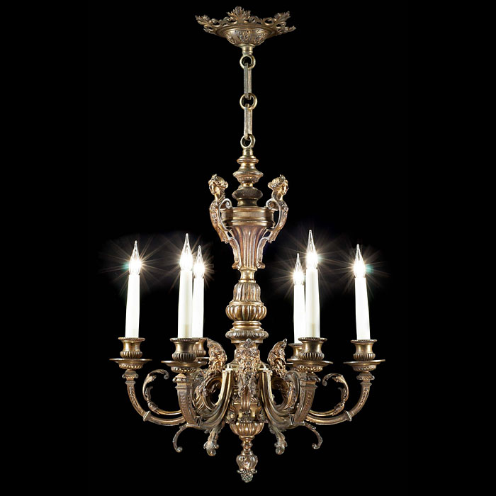 Large Bronze Baroque Style  Chandelier 