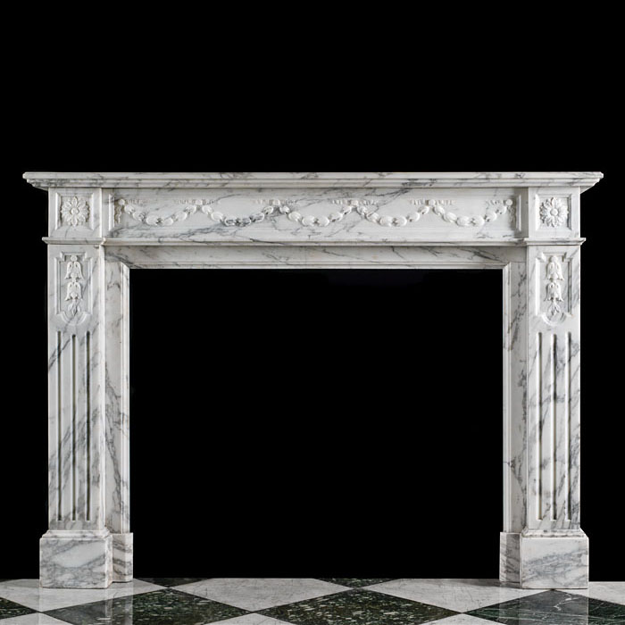 An Arabascato Marble chimneypiece 