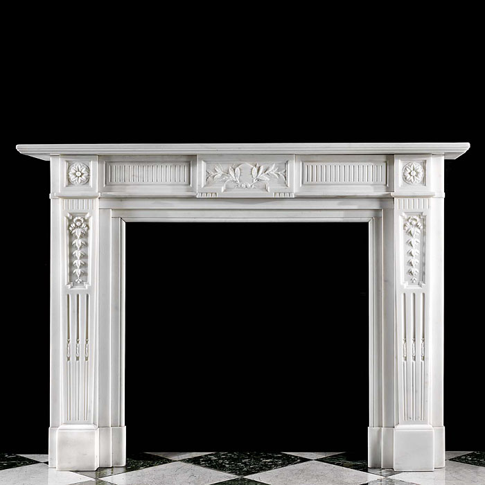 A Regency Style Statuary Marble Fireplace