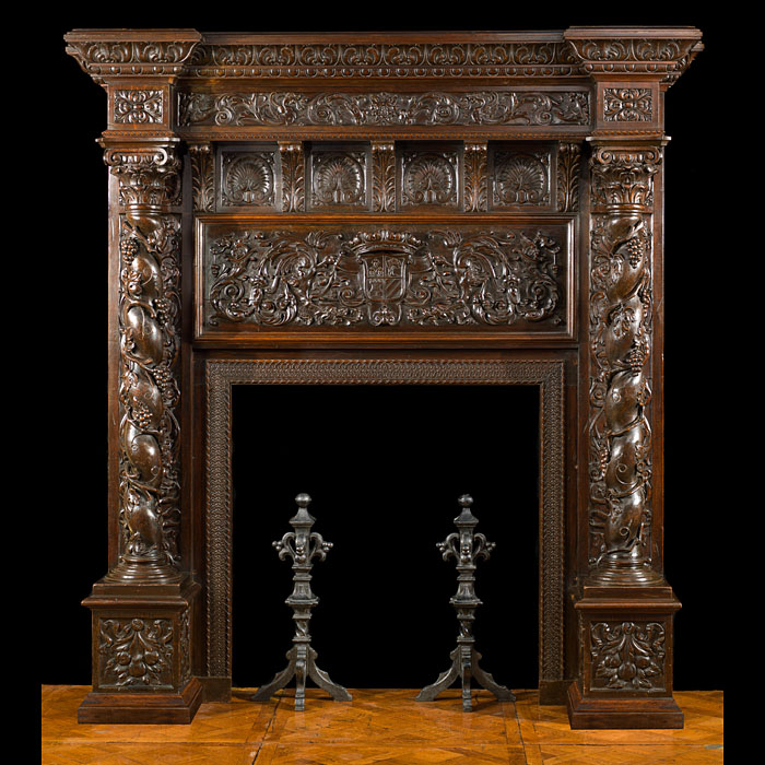 A Italian Renaissance Style Ornate Fireplace