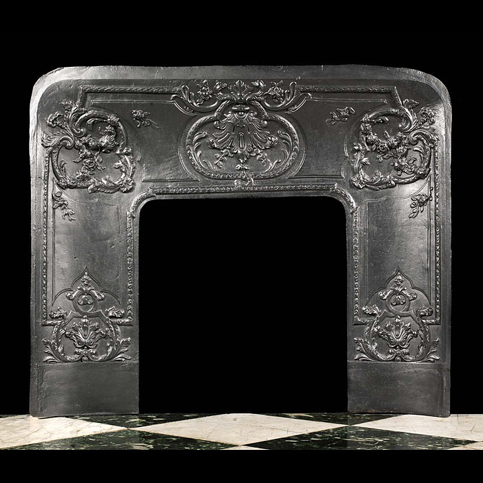 A French antique cast iron fireplace insert