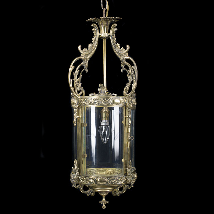 An ornate Regency style brass hall lantern