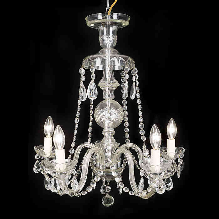 Cut Glass 5 Branch Chandelier