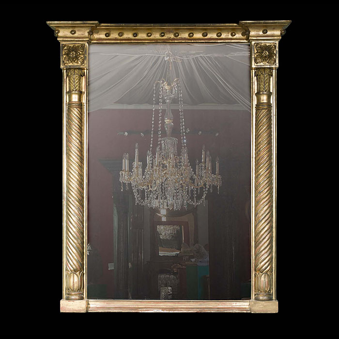 A Large Regency Giltwood Overmantel Mirror