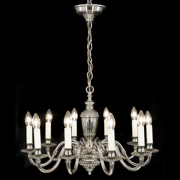 A Regency Style Nickel Plated Chandelier 