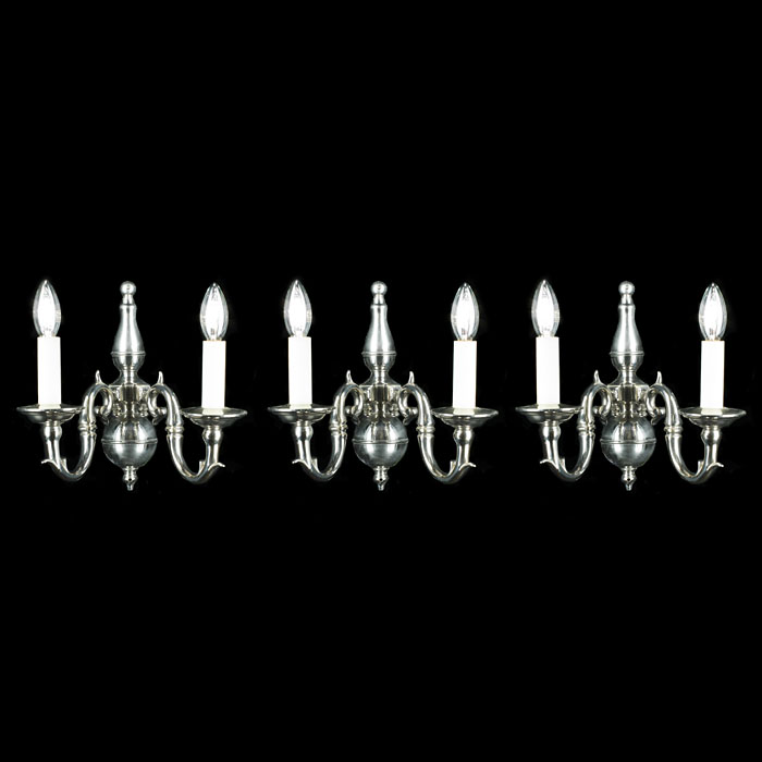 Regency style Nickel plated wall lights