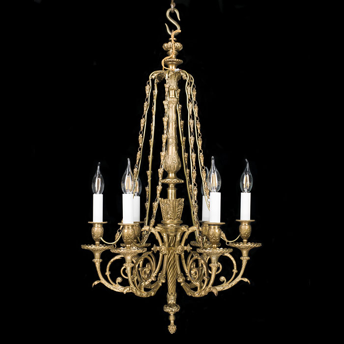 A Neoclassical Style Bronze Chandelier