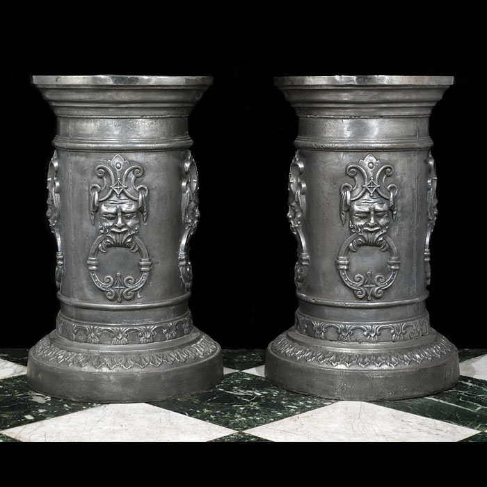 A Pair of 20th Century Cast Iron Urn Stands 