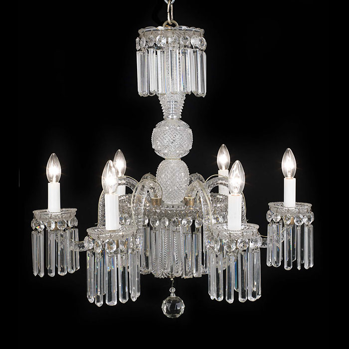 A Cut Glass Regency Style Chandelier