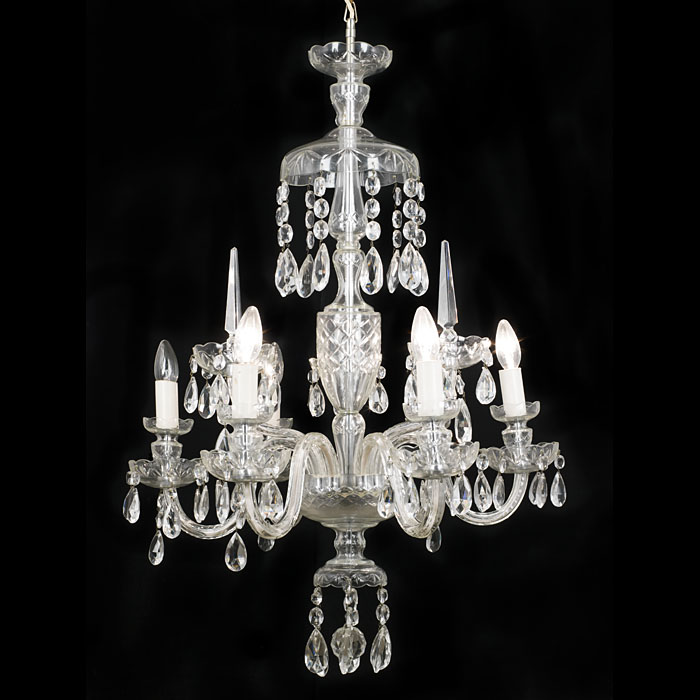 A Regency Style Cut Glass Nine Arm Chandelier