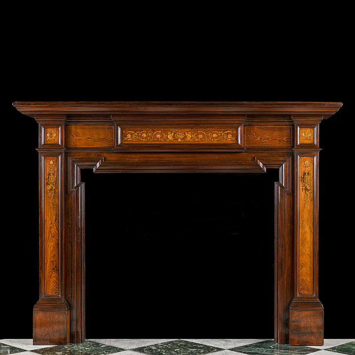 An Antique Rosewood Edwardian Fireplace