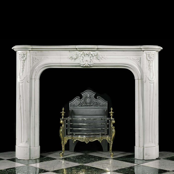 A Statuary Marble Louis XVI Fireplace 
