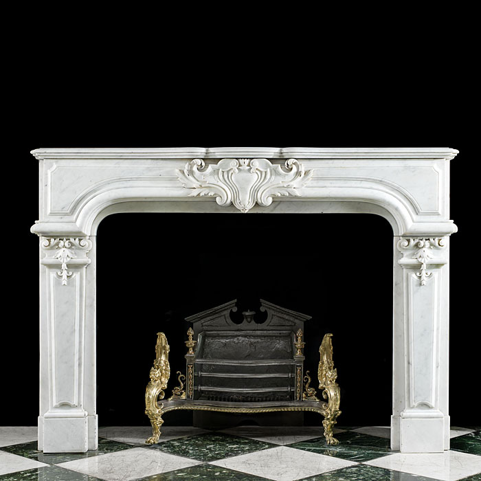 A French Louis XVI  Marble Fireplace Mantel 