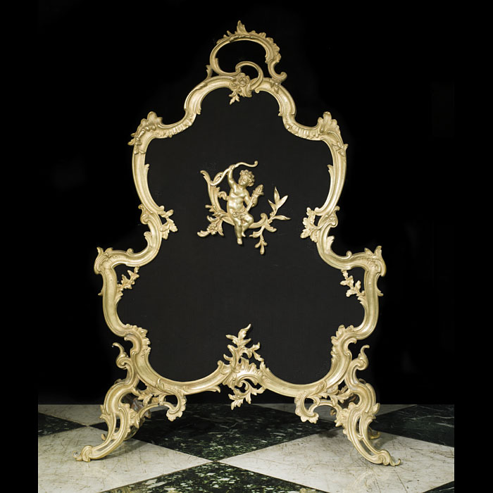 French Rococo Style Bronze Fire Screen