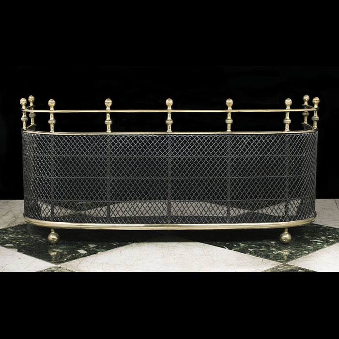 A D Shaped Brass & Mesh Fire Guard Fender 