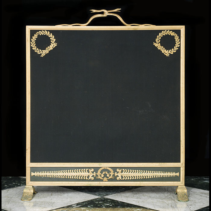 A Rare French Empire Brass Antique Fire Screen