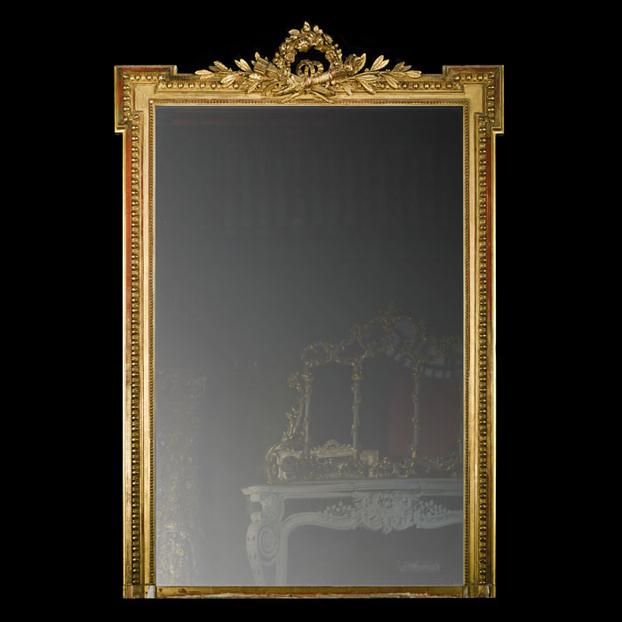 A Classical Style Gilded Overmantel Mirror