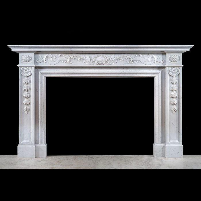 Beautifully Carved Large Louis XVI Fireplace 