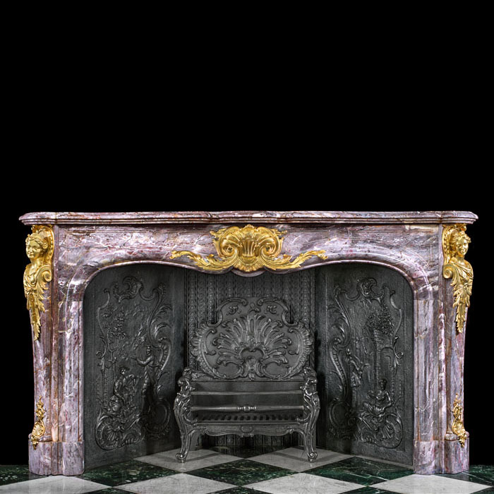  A Louis XV Style Fleur De Pêche Fireplace