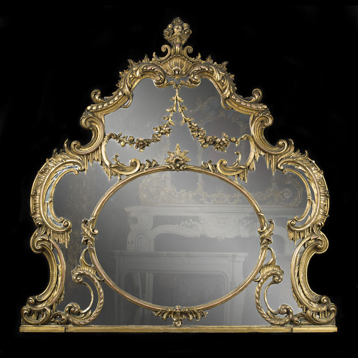 A Rococo Chippendale Style Overmantel Mirror